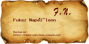 Fuksz Napóleon névjegykártya